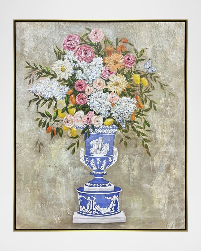 "Arrangement in Blue" Hand-Embellished Giclee